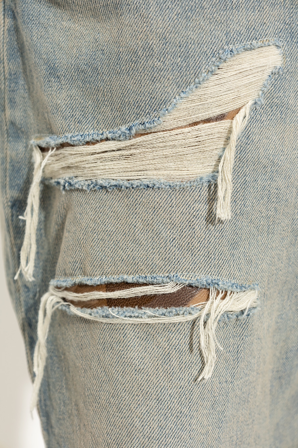 Denim shorts Amiri - Slitna skinny jeans med rep i midjan